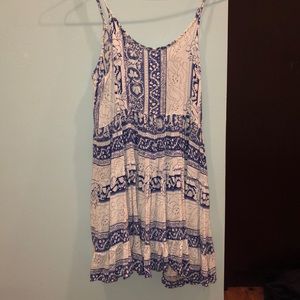 Blue and white summer beach dress